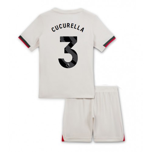 Maglia Calcio Chelsea Marc Cucurella #3 Seconda Divisa Bambino 2025-26 Manica Corta (+ pantaloncini)
